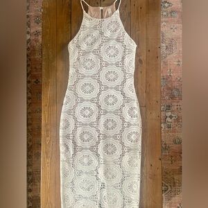 Lovely Day Boho Maxi White Lace Dress Size Small